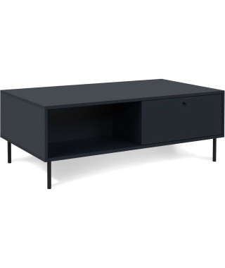 Table basse - CARACAS 55A - Bleu marine - 2 tiroirs, 2 niches - 110 x 40 x 60 cm