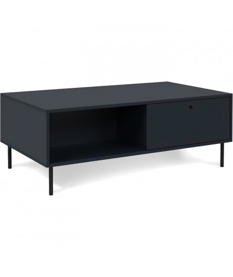 Table basse - CARACAS 55A - Bleu marine - 2 tiroirs, 2 niches - 110 x 40 x 60 cm