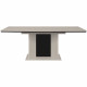 Table extensible - NOVARA - Rectangulaire - 10 personnes - 160/200 x 76 x 90 cm - Sable / Noir