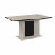 Table extensible - NOVARA - Rectangulaire - 10 personnes - 160/200 x 76 x 90 cm - Sable / Noir