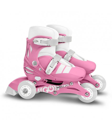 Patins en ligne 2-en-1 - STAMP - SKIDS CONTROL - 3 roues - Taille 27-30 - Rose