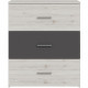 Commode - ADRIA - 3 tiroirs - Chene cendré / Gris uni - 75,2 x 41,3 x 89,7 cm
