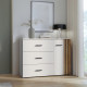 Commode - WAIKATO - 3 tiroirs - 1 porte - Blanc - 119,9 x 41,3 x 89,7 cm