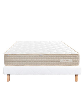 LUXURY LITERIE - Ensemble matelas + sommier - SUBLIME - 140 x 190 cm - Tapissier - Ferme  - Face été/hiver