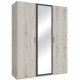 Armoire de chambre - ADRIA - Chene cendré / Gris foncé - 3 portes battantes - 1 miroir - 165,6 x 54,2 x 210,5 cm