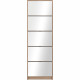 Meuble a chaussures - KOBLENZ - Chene artisan - 58 x 177 x 17 cm - 5 abattants - Facade miroir