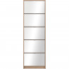 Meuble a chaussures - KOBLENZ - Chene artisan - 58 x 177 x 17 cm - 5 abattants - Facade miroir