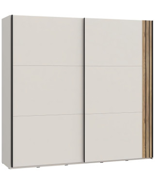 Armoire aménagée - WAIKATO - 2 portes coulissantes - Blanc - 220,1 x 61,2 x 210,5 cm