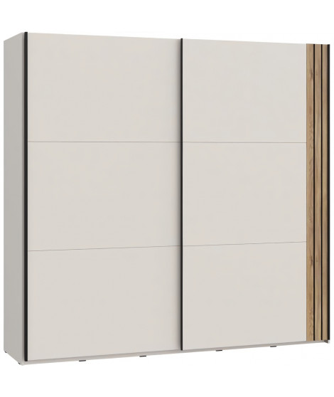 Armoire aménagée - WAIKATO - 2 portes coulissantes - Blanc - 220,1 x 61,2 x 210,5 cm