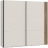 Armoire aménagée - WAIKATO - 2 portes coulissantes - Blanc - 220,1 x 61,2 x 210,5 cm