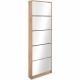 Meuble a chaussures - KOBLENZ - Chene artisan - 58 x 177 x 17 cm - 5 abattants - Facade miroir