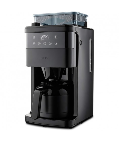 Cafetiere Filtre Digitale Isotherme avec Broyeur - MEDION - 1000W - 1,0L - Noir
