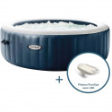 INTEX Spa Gonflable 6 places Pure Spa Blue navy avec plateau LED Offert