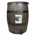 Récupérateur d'eau en forme de barrique - NATURE - En PE rotomoulé - 120 litres - Inclus accessoires