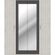 Armoire de chambre - ADRIA - Chene cendré / Gris foncé - 4 portes battantes - 2 miroirs - 177,5 x 54,2 x 210,5 cm
