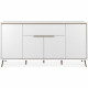 Buffet - ARONA 51B - Blanc / Chene artisan - 4 portes, 1 tiroir - 175 x 90 x 38 cm