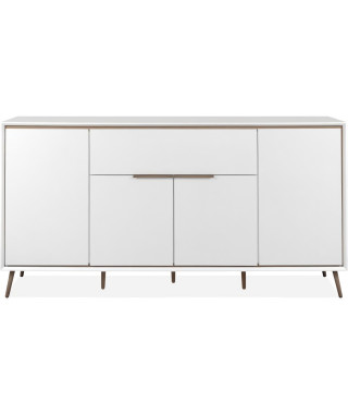 Buffet - ARONA 51B - Blanc / Chene artisan - 4 portes, 1 tiroir - 175 x 90 x 38 cm