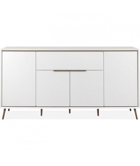Buffet - ARONA 51B - Blanc / Chene artisan - 4 portes, 1 tiroir - 175 x 90 x 38 cm