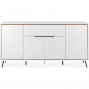 Buffet - ARONA 51B - Blanc / Chene artisan - 4 portes, 1 tiroir - 175 x 90 x 38 cm