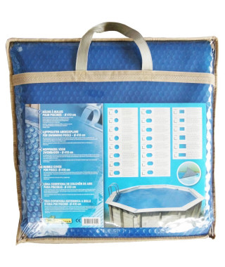 Bâche a bulles pour piscine bois - UBBINK - Rectangulaire 250x450 - Bleue - 400 microns