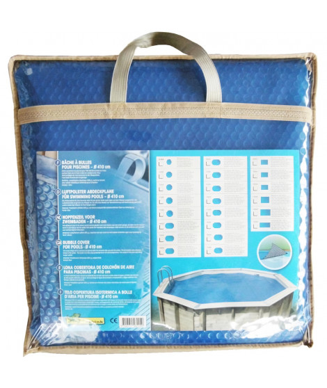 Bâche a bulles pour piscine bois - UBBINK - Rectangulaire 250x450 - Bleue - 400 microns