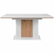 Table extensible - NOVARA - Rectangulaire - 10 personnes - 160/200 x 76 x 90 cm - Blanc / chene artisan