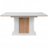 Table extensible - NOVARA - Rectangulaire - 10 personnes - 160/200 x 76 x 90 cm - Blanc / chene artisan
