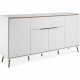 Buffet - ARONA 51B - Blanc / Chene artisan - 4 portes, 1 tiroir - 175 x 90 x 38 cm