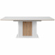 Table extensible - NOVARA - Rectangulaire - 10 personnes - 160/200 x 76 x 90 cm - Blanc / chene artisan