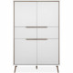 Buffet Haut - ARONA 53B - Blanc / Chene artisan - 4 portes, 2 tiroirs - 175 x 90 x 38 cm