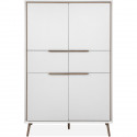 Buffet Haut - ARONA 53B - Blanc / Chene artisan - 4 portes, 2 tiroirs - 175 x 90 x 38 cm