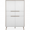 Buffet Haut - ARONA 53B - Blanc / Chene artisan - 4 portes, 2 tiroirs - 175 x 90 x 38 cm