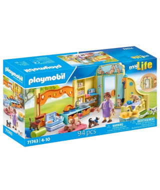 PLAYMOBIL 71743 Centre de soin : 8 chiens et soigneur
