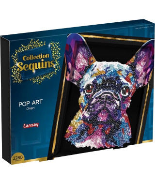 Kit loisir créatif - LANSAY - Collection Sequins - Pop art chien - Des 14 ans