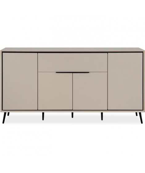 Buffet - ARONA 51B - Beige / Noir - 4 portes, 1 tiroir - 175 x 90 x 38 cm