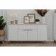 Buffet - ARONA 51B - Beige / Noir - 4 portes, 1 tiroir - 175 x 90 x 38 cm