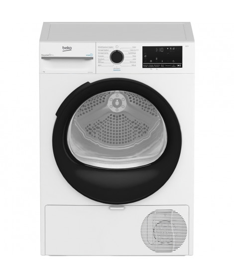 Seche-linge pompe a chaleur BEKO b300 D3H27493W - 7 kg - Induction - L60cm - A+++ - Capteur d'humidité - Blanc