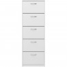 Meuble a chaussures  - Décor blanc - 5 Abattants - 10 paires - L58,5 x H168,5 x P17 cm - Fabriqué en Allemagne