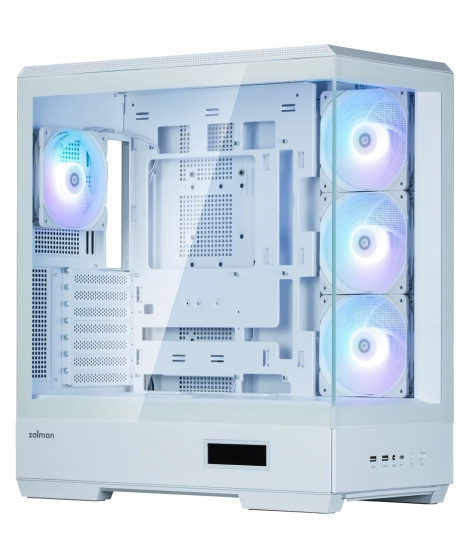 Boîtier PC - ZALMAN - P50 DS - Moyen tour - ATX - Blanc - 4 ventilateurs A-RGB - USB-C