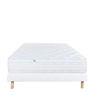 LUXURY LITERIE - Ensemble matelas + sommier - THERMOTEC - 160 x 200 cm - Tapissier - Ferme  - Face été/hiver