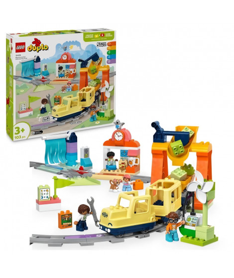 LEGO DUPLO Ma ville 10428 Le grand train communautaire interactif - Jouets d'éveil 3 ans