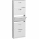 Meuble a chaussures  - Décor blanc - 5 Abattants - 10 paires - L58,5 x H168,5 x P17 cm - Fabriqué en Allemagne