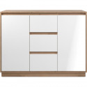 Buffet - PHoeNIX 01B - Chene artisan / Blanc HGL - 2 portes - 3 tiroirs - 117 x 88 x 40 cm