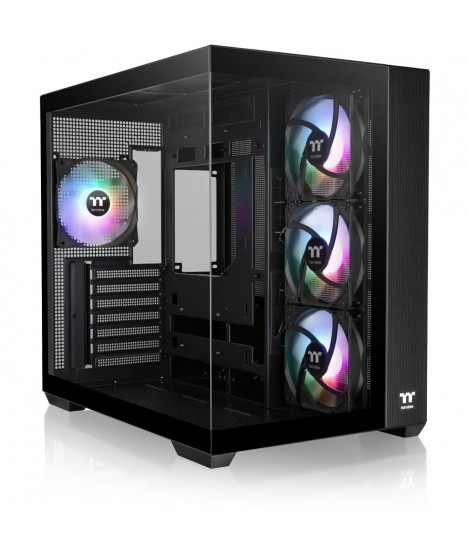 Boîtier PC - THERMALTAKE - View 380 TG ARGB - Moyen tour - ATX - Verre trempé - Noir