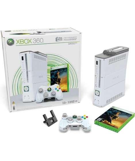 Coffret de Construction - MEGA - Réplique Xbox 360 - 1342 pieces - Manette avec LED - Pour Adultes