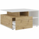 Table basse - Décor Blanc et Chene Artisan - L82 x H69,1 x P10,3 cm - Fabriqué en Allemagne