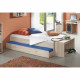 Lit gigogne pour un double couchage - Décor chene - L94,6 x H50,5 x P203 cm - Fabriqué en Allemagne