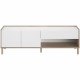 Meuble TV - MORPHOS - Décor blanc / Chene - 150 x 47,3 x 40 cm - PARISOT