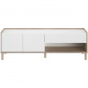 Meuble TV - MORPHOS - Décor blanc / Chene - 150 x 47,3 x 40 cm - PARISOT