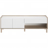 Meuble TV - MORPHOS - Décor blanc / Chene - 150 x 47,3 x 40 cm - PARISOT